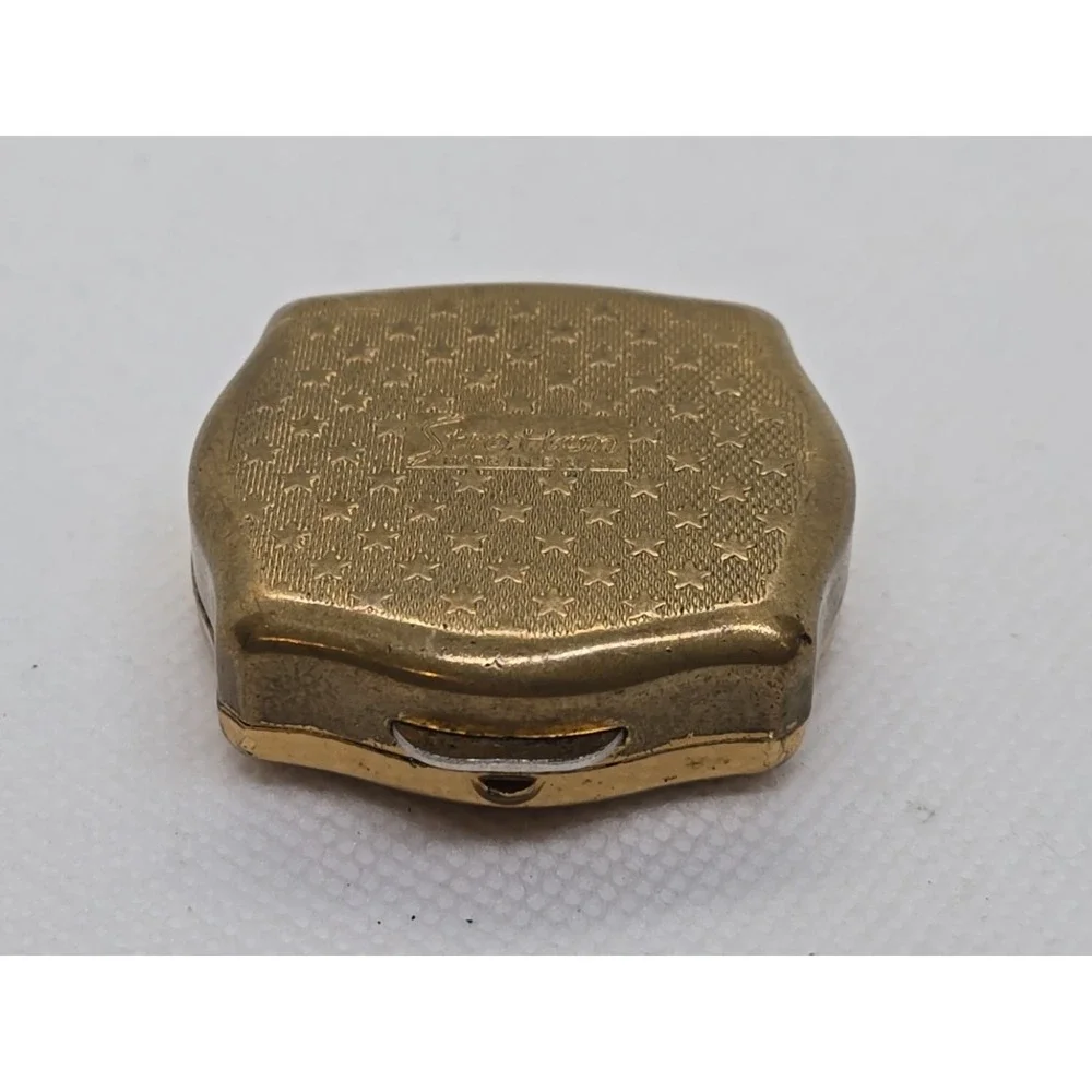 Vintage 1950's Stratton Enameled Pill Box Asian Pheasant Black‎ Gold England